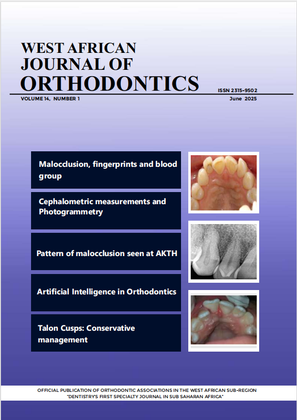 					View Vol. 14 No. 1 (2025): West African Journal of Orthodontics  (June 2025)
				